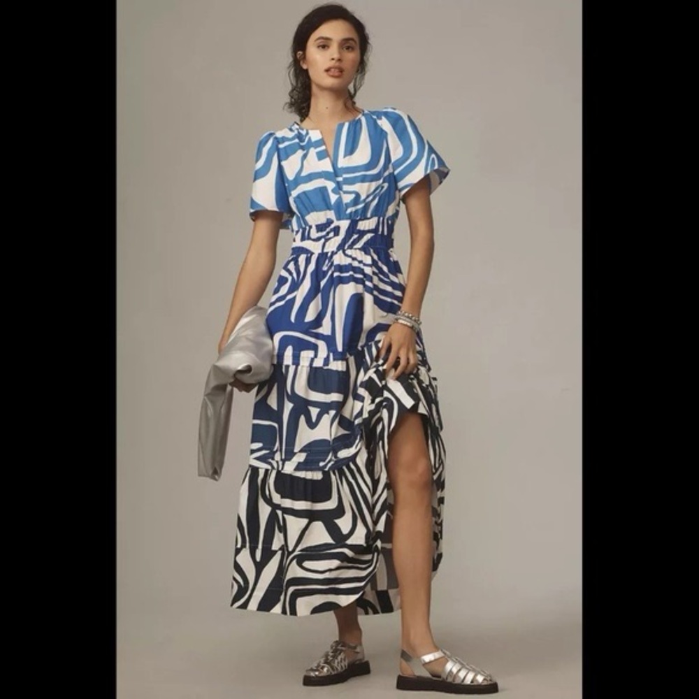 Blue & White Somerset Maxi Dress - Women
